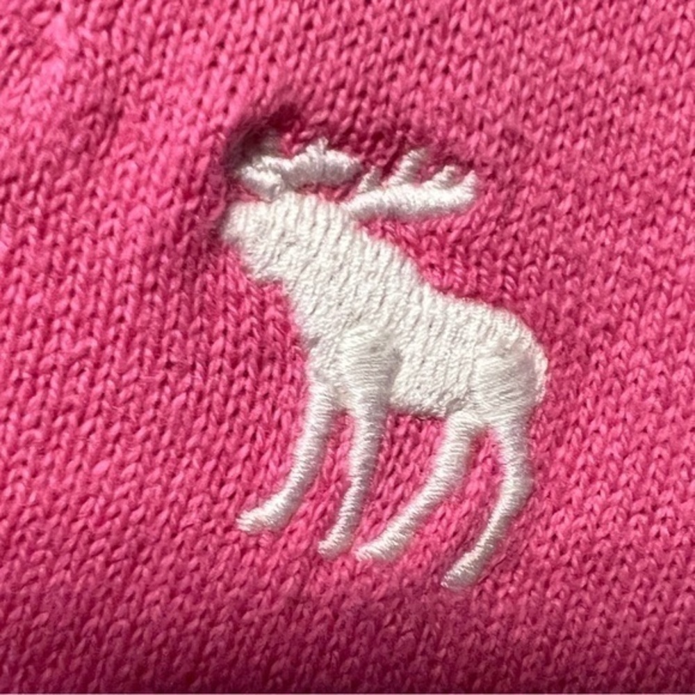 Abercrombie and Fitch v-neck sweater great preowned condition pink size M - Picture 5 of 6